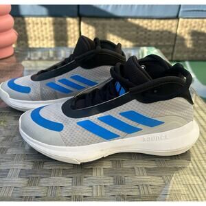Adidas Bounce Gray/Blue Basketball Sneakers - Kids Size 5